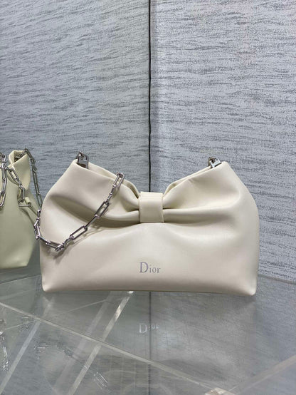 Dior Bow Bag Small in white