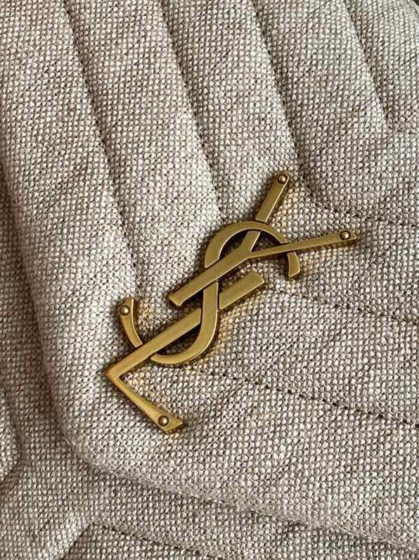 Saint Laurent Beige Suede Y Quilted Monogram