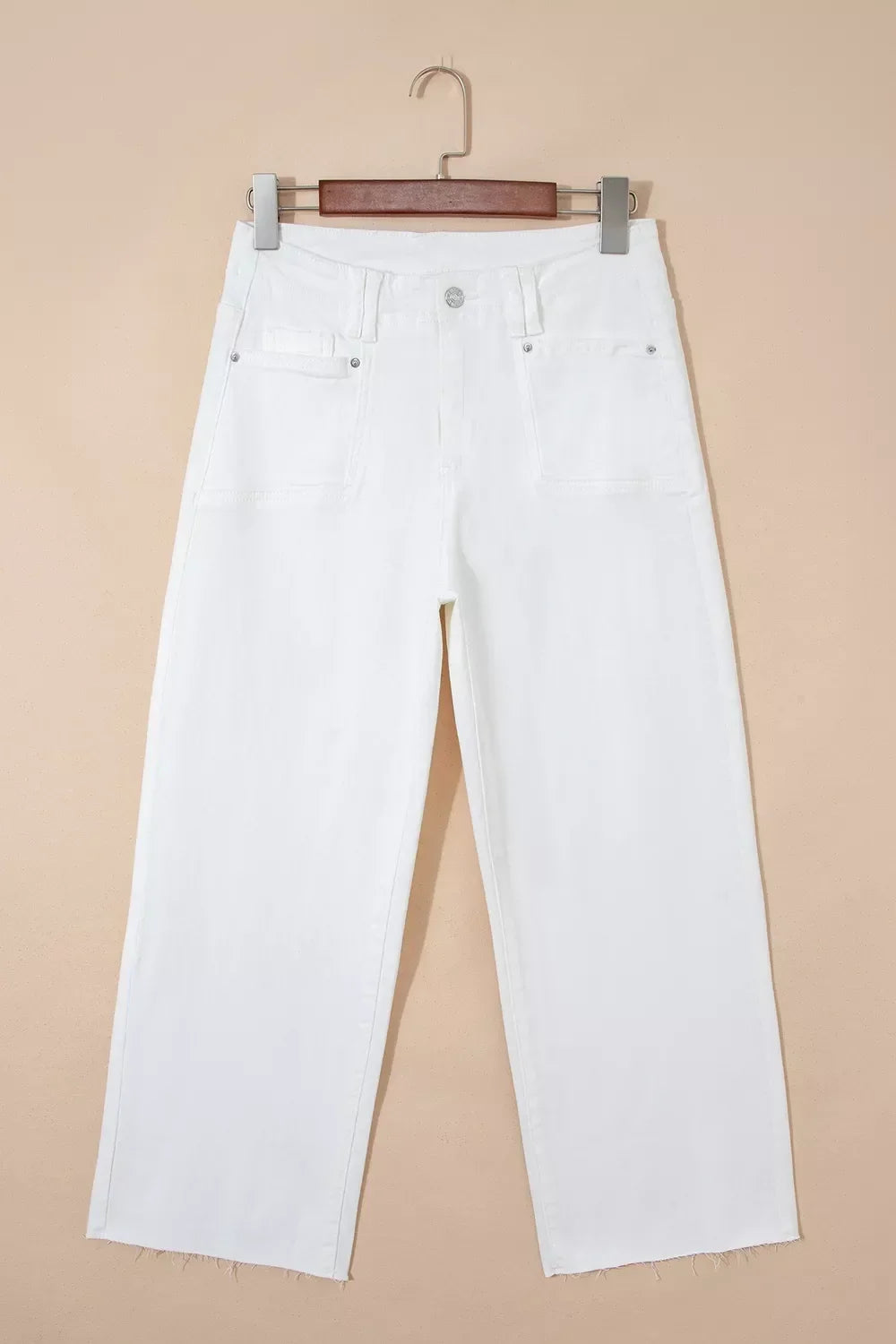 Raw Hem Ankle-length Loose Jeans