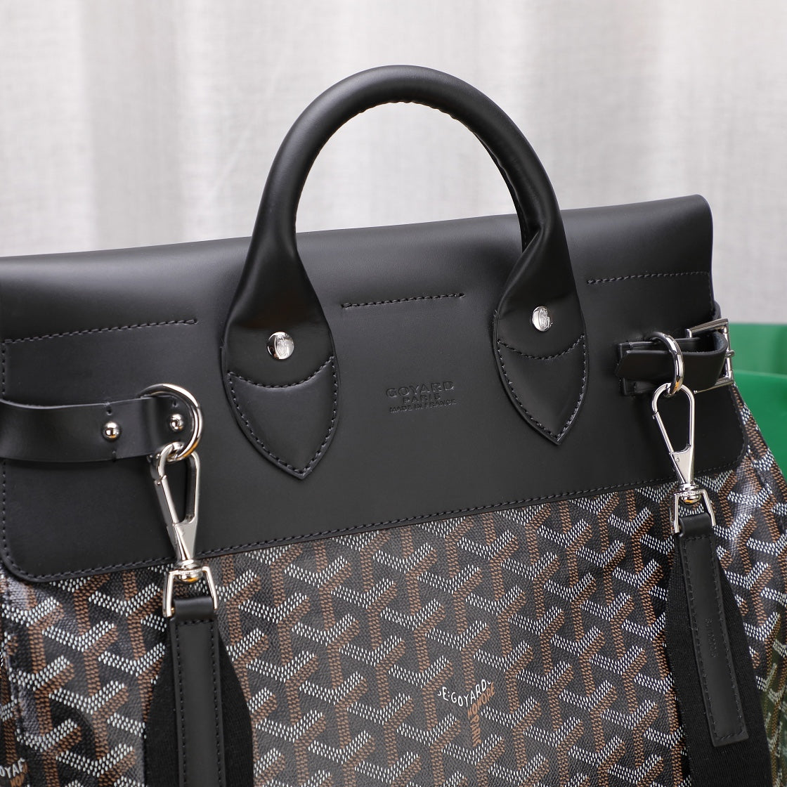 Goyard Steamer GM Black Leather Travel