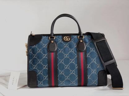 GUCCI Velvet GG Monogram Textured Calfskin