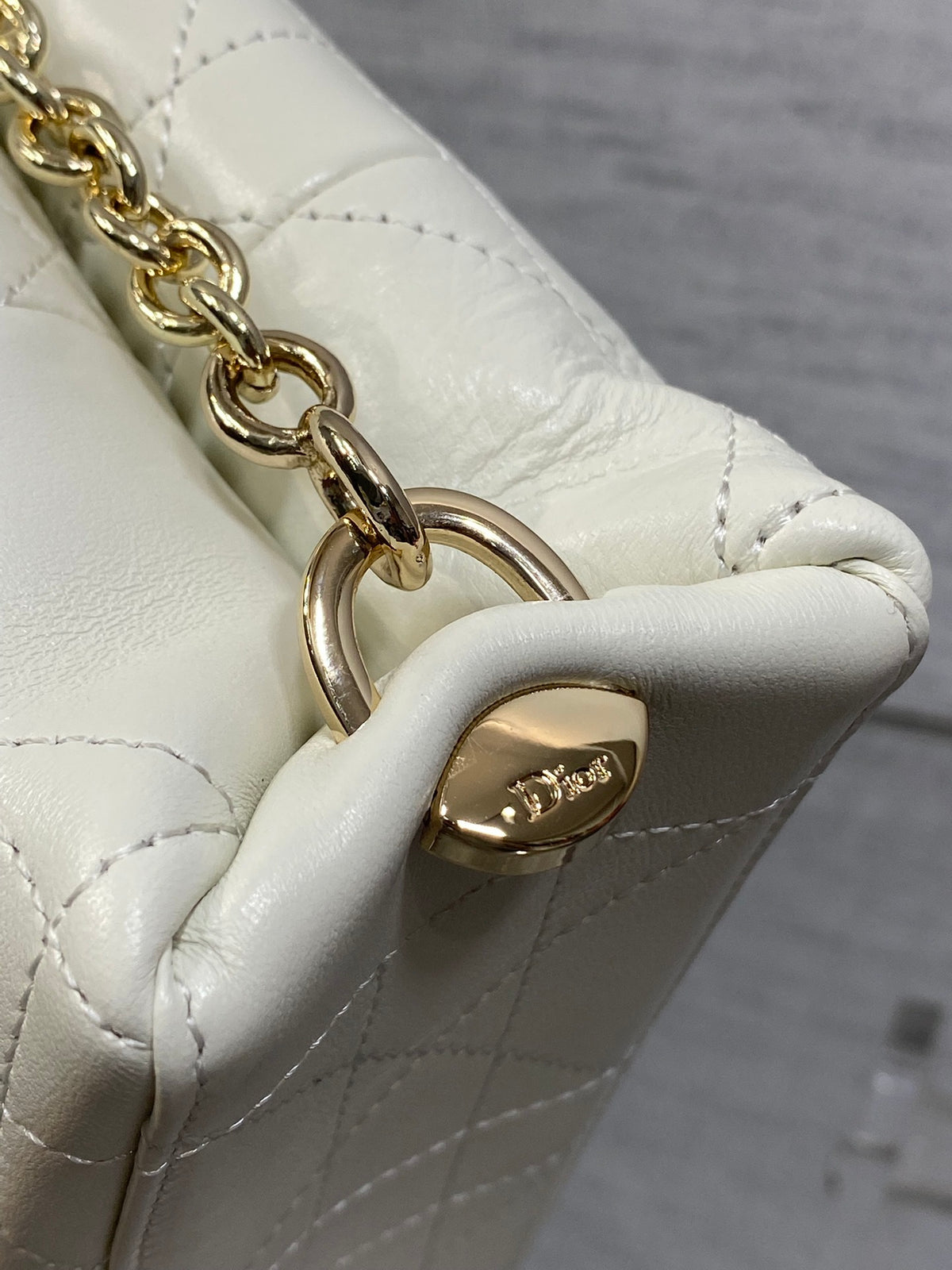 Dior Trianon Bag in White Gold Hardware
