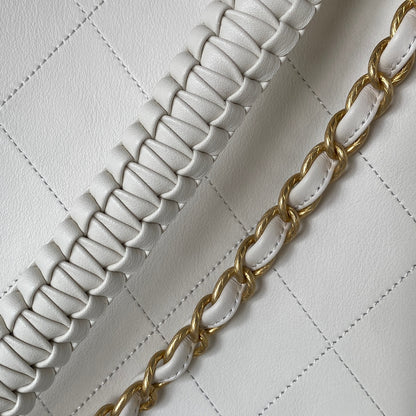 Chanel Calfskin Hobo Bag White/Black