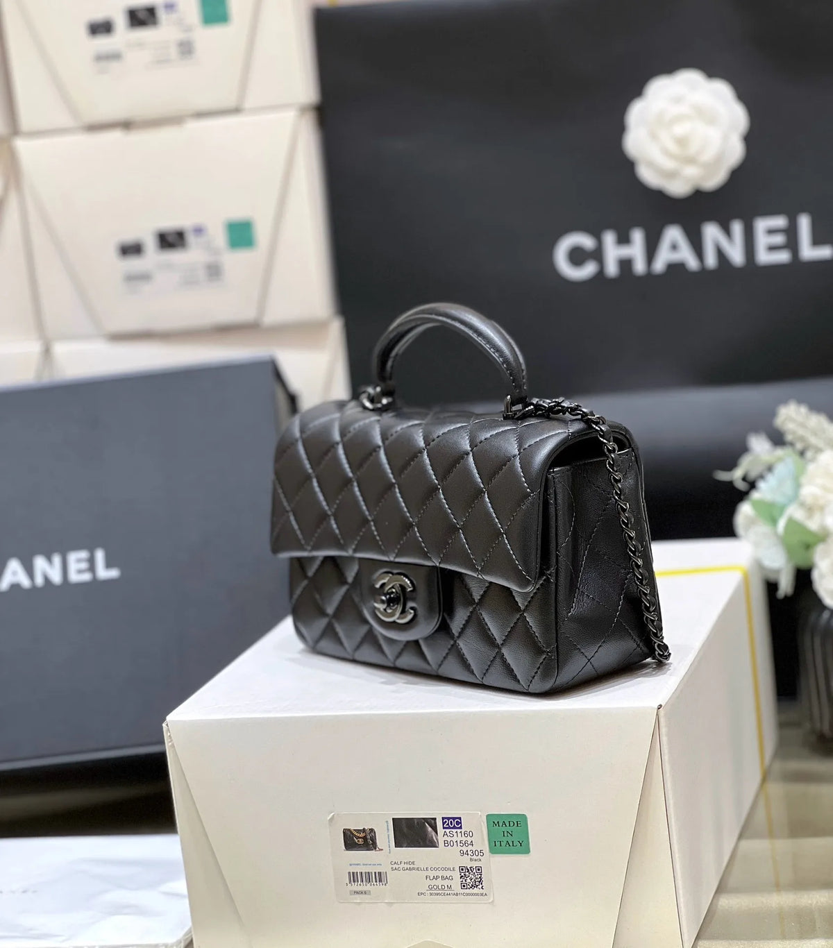 Chanel 20C AS1160 mini top handle flap