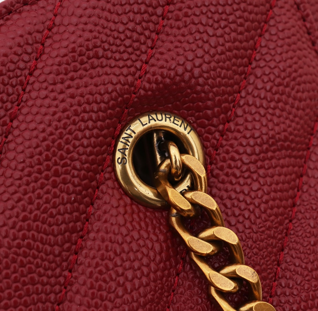 Saint Laurent Tribeca shoulder bag in burgundy leather