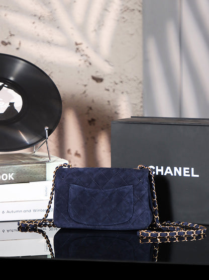 CHANEL Vintage Double Flap Bag Suede