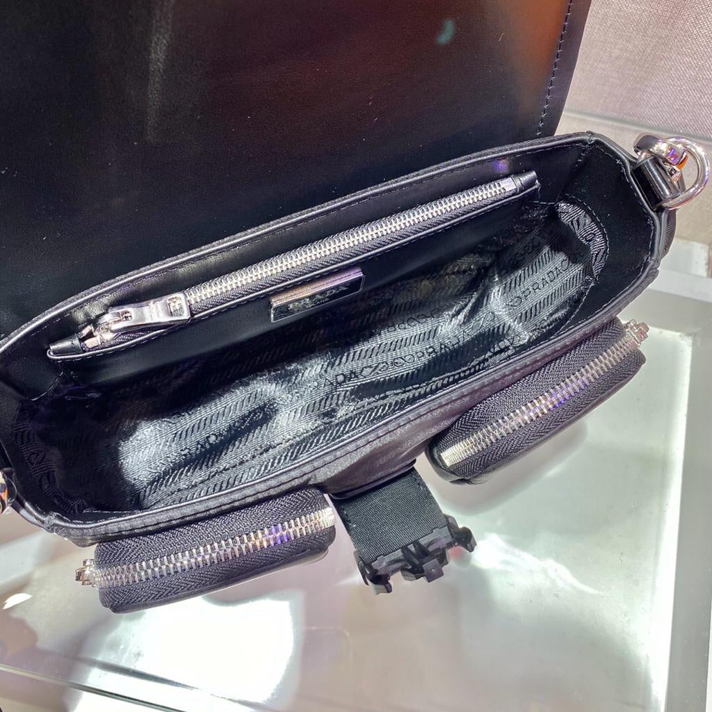Prada Buckle Pocket Crossbody Bag Spazzolato Leather