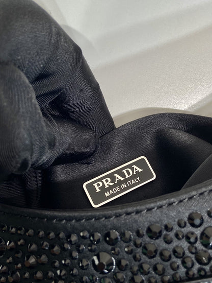 Prada Cleo crystal-embellished Shoulder Bag