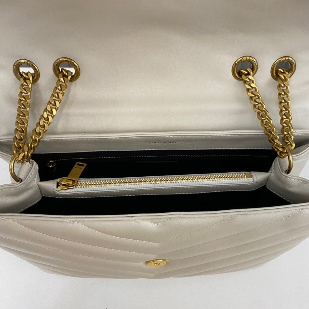 SAINT LAURENT SM LOULOU MONOGRAM QUILTED LEATHER BAG