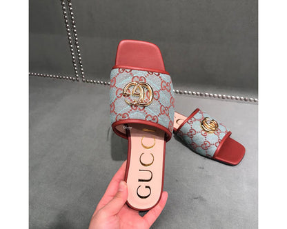 Gucci GG Matelassé canvas flat sandals