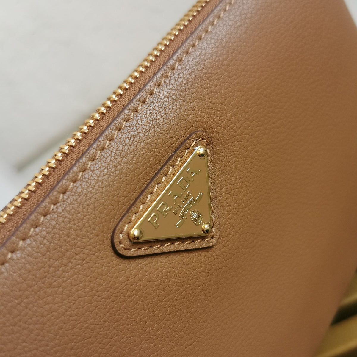 Prada Leather Shoulder Bag Brown