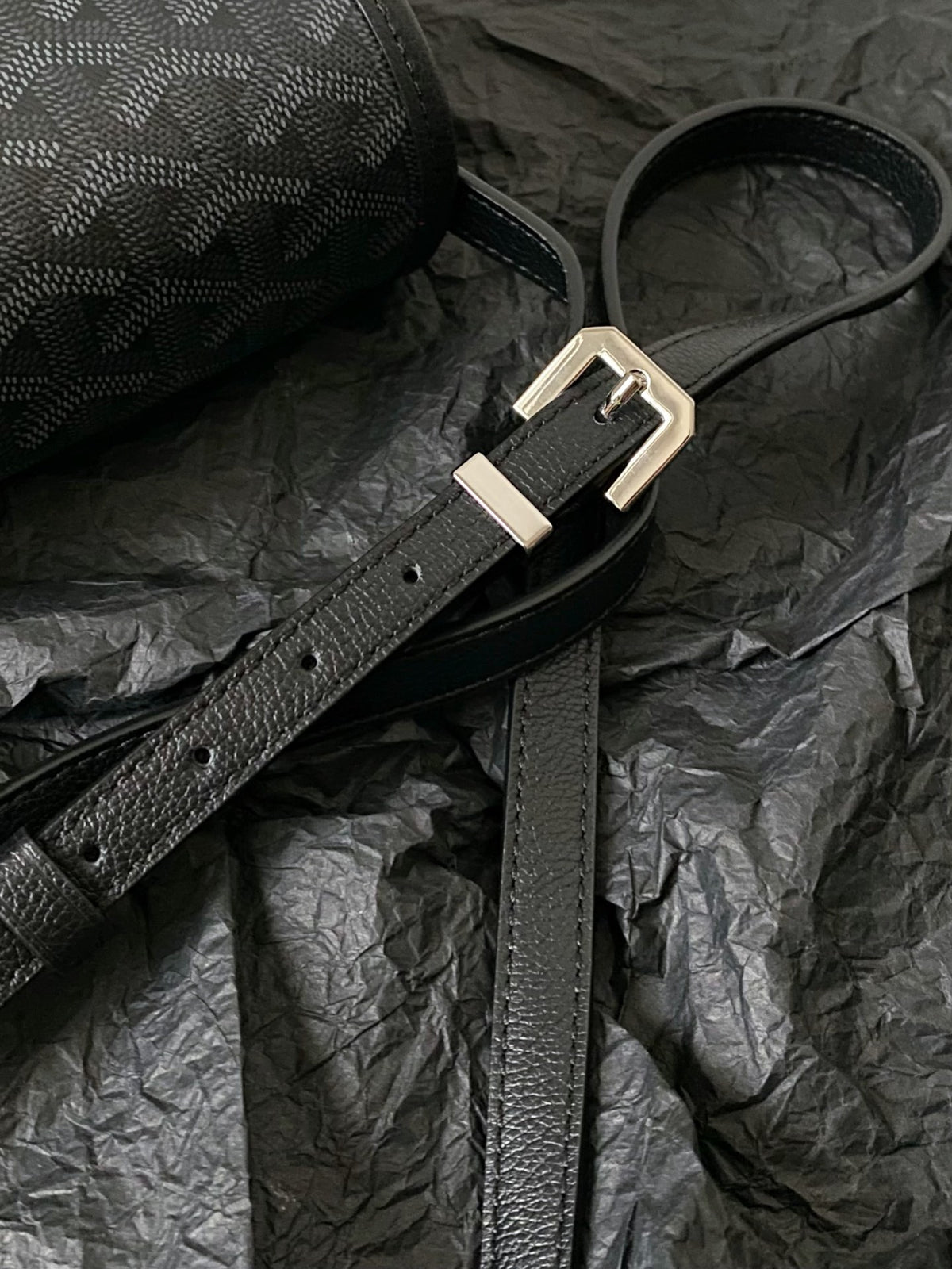 GOYARD Goyardine Belvedere III PM Messenger Bag Jet Black