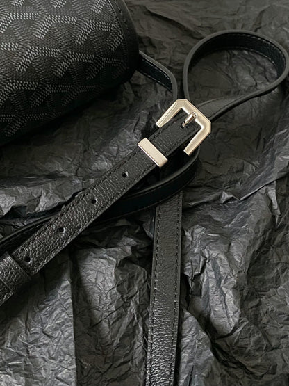 GOYARD Goyardine Belvedere III PM Messenger Bag Jet Black
