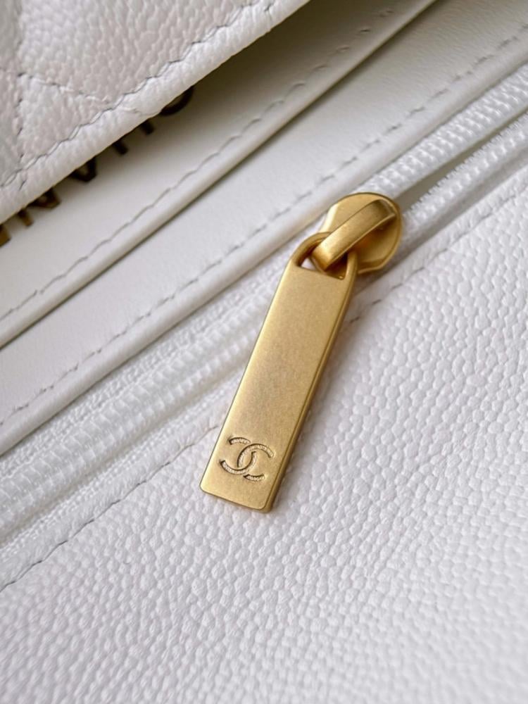 Chanel Small Classic Flap Top Handle White