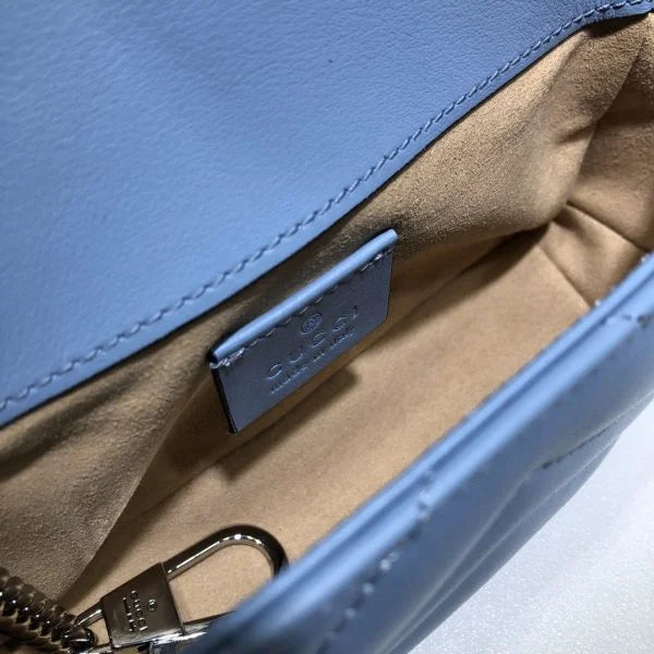 Gucci GG Marmont Matelassé Shoulder Bag Sky Blue