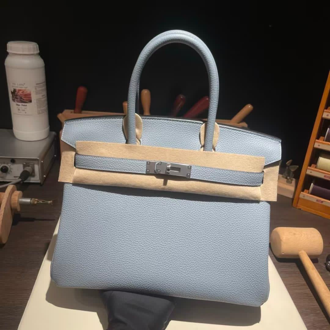 HN 25 CLOUD BLUE* TOGO LEATHER *SILVER* HARDWARE