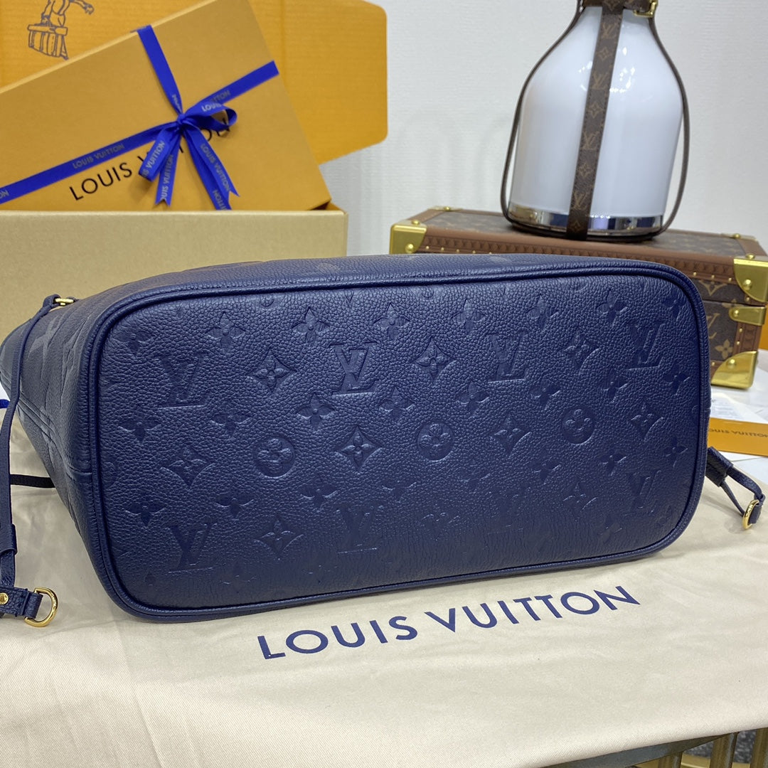 LV Neverfull MM Monogram Empreinte Leather