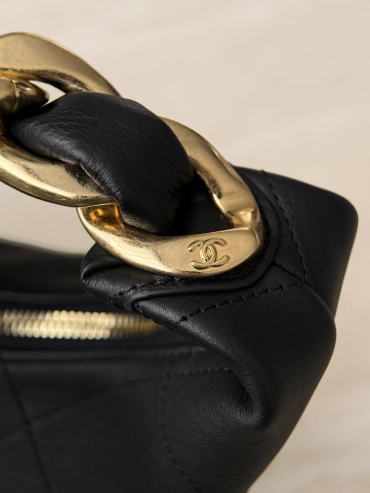 Chanel black hobo bag