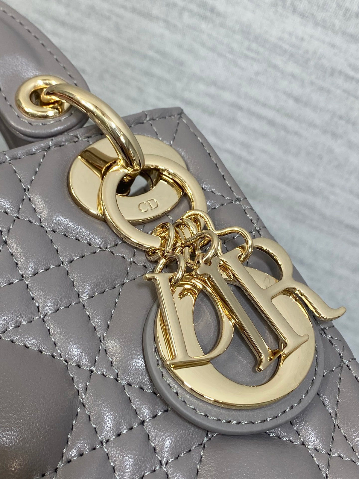Christian Dior Mini Lady Dior bag in gray