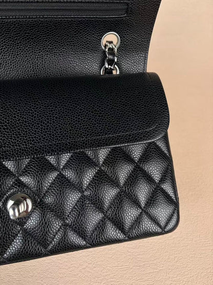 Chanel Classic Flap Medium 25 Black sliver Hardware
