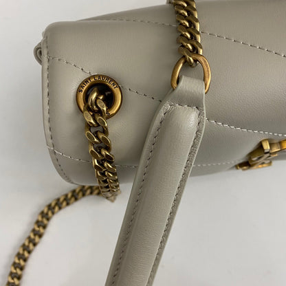 YSL Loulou medium in Matelassé Lambskin White
