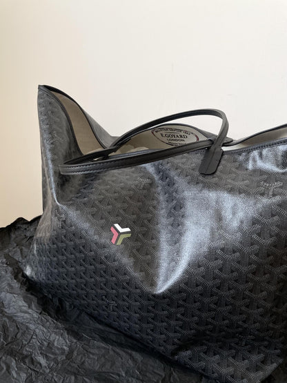 Goyard Black Goyardine Saint Louis PM Leather