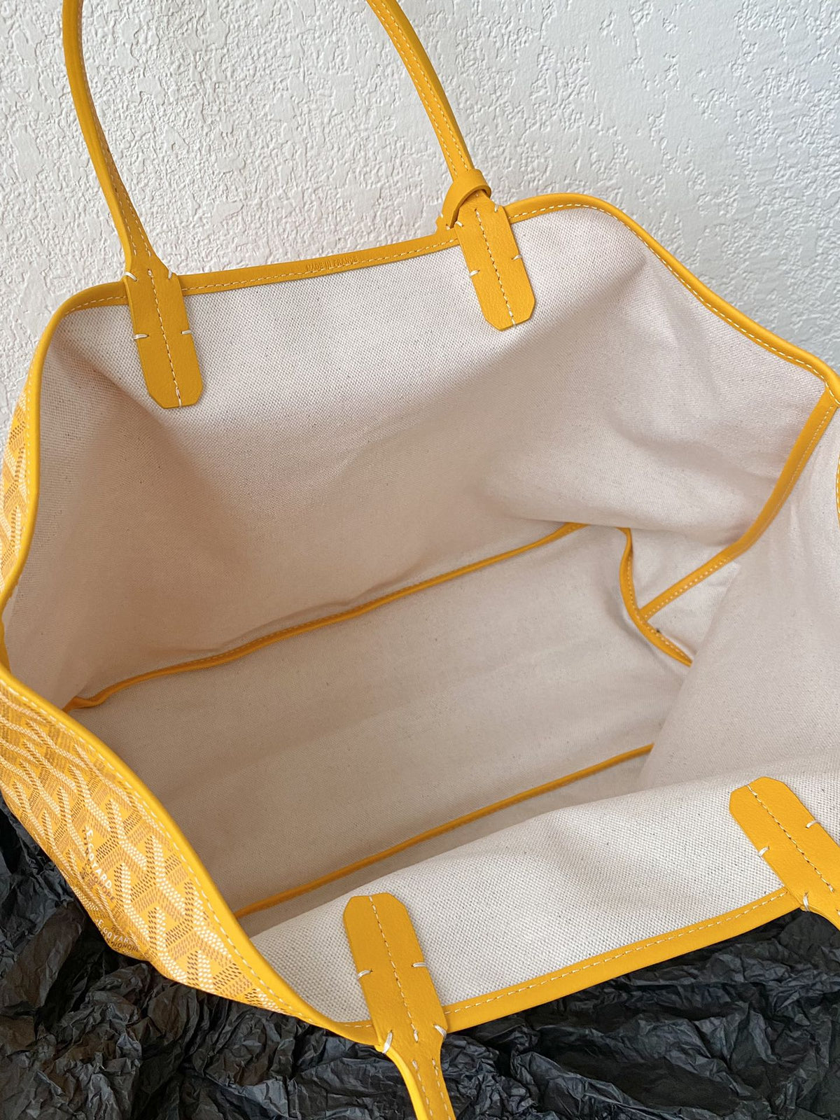 Goyard Yellow Goyardine Canvas & Chevroches Calfskin Saint Louis PM Tote