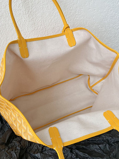 Goyard Yellow Goyardine Canvas & Chevroches Calfskin Saint Louis PM Tote