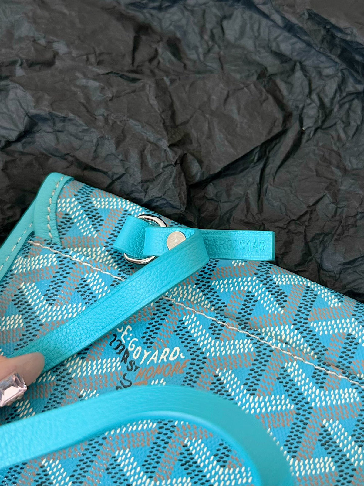 Goyard Blue Coated Canvas Leather Small Saint Louis Tote