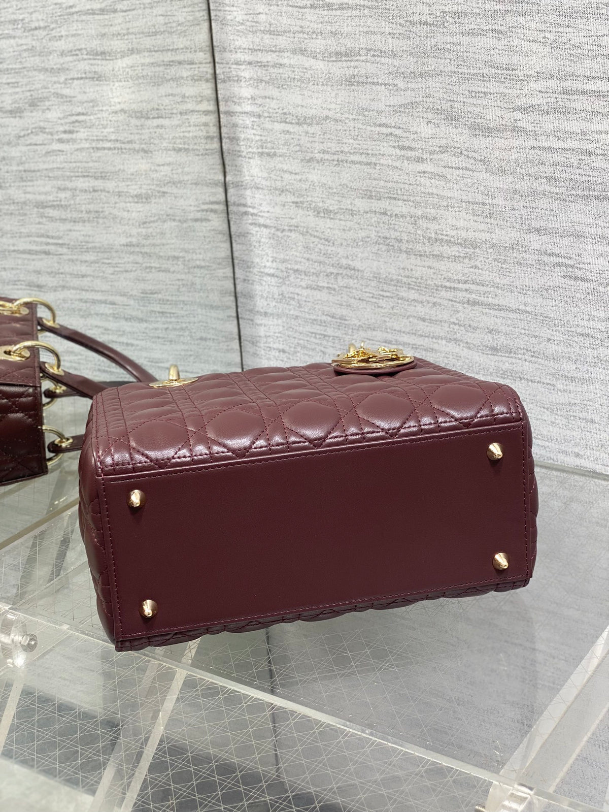 Christian Dior Small Lady Dior bag in Burgundy