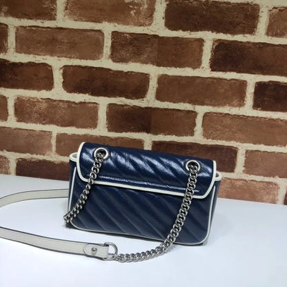 Gucci GG Marmont Matelassé Shoulder Bag With Borders