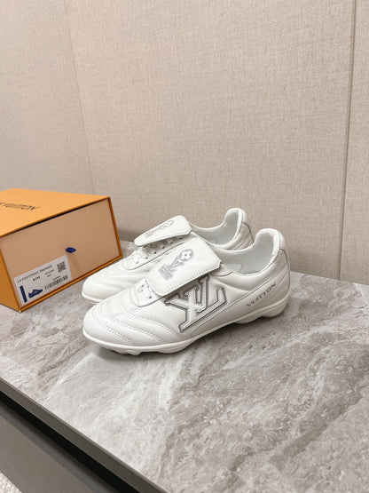 LV Women White Leather Sneakers