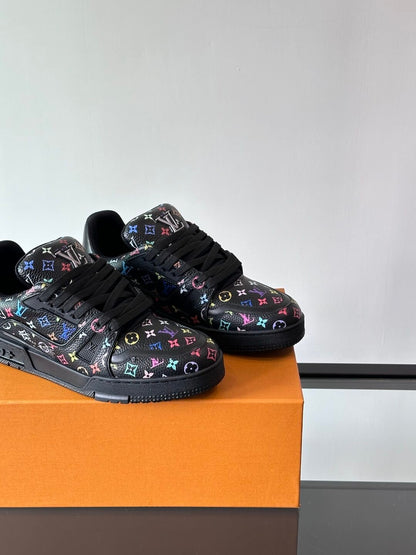 LV Men Black Multicolor Leather Sneakers