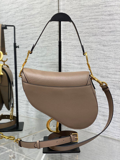 Dior Saddle Bag in Brown Gold Hardware