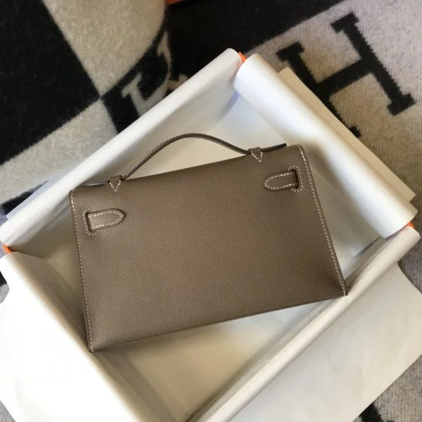 Hermès Kelly Pochette Mini Bag Brown