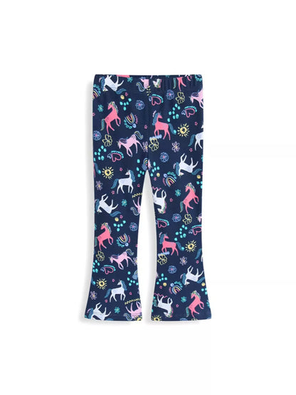 Children's Unicorn Print Flare Leggings