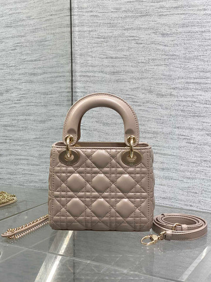 Dior Mini Lady Dior Bag in Beige Gold Hardware
