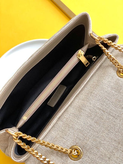 Saint Laurent Beige Suede Y Quilted Monogram