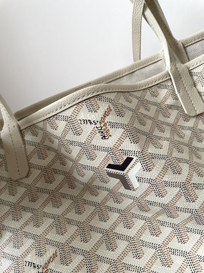 GOYARD Goyardine Saint Louis Claire Voie GM White Yellow