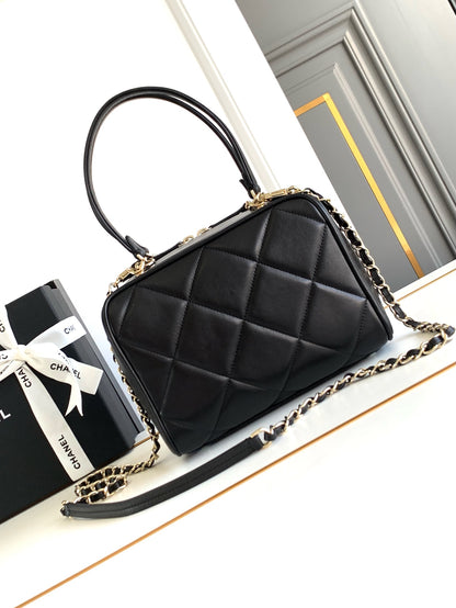 Chanel Black Quilted Lambskin Leather Bag