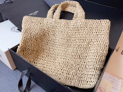 Saint Laurent Rive Gauche Linen Tote Bag