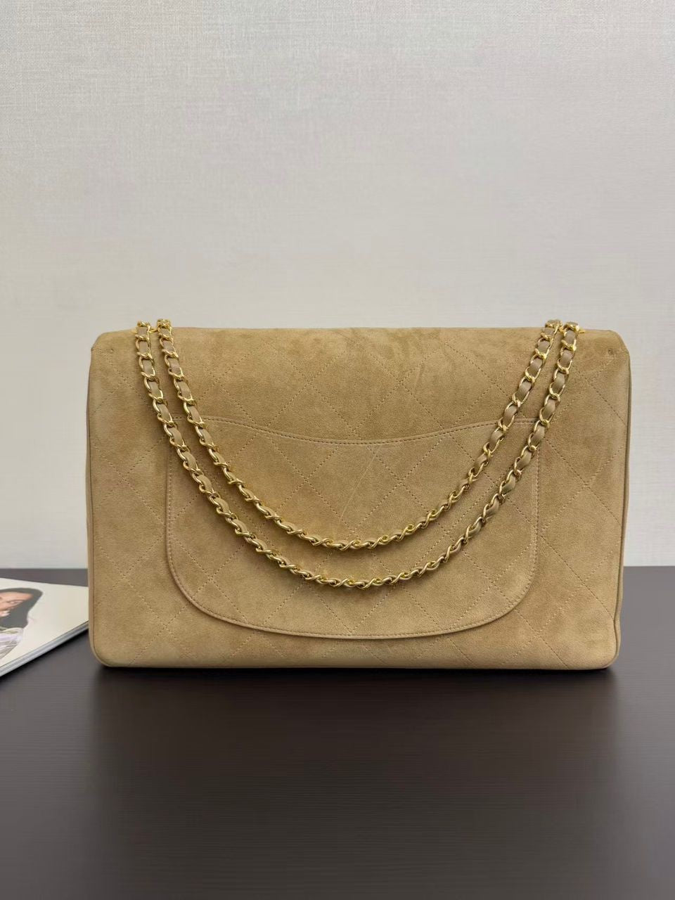 Chanel Suede Souplissimo Maxi Flap large