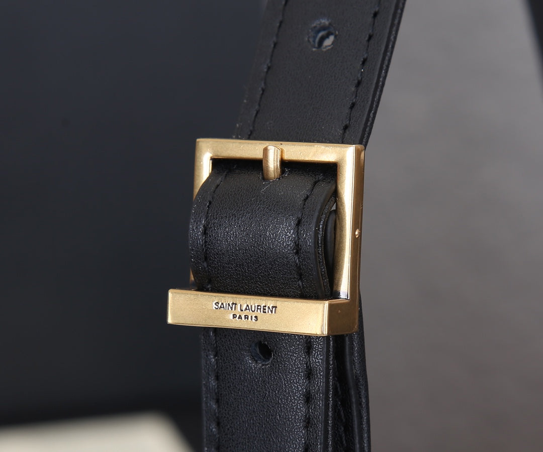 Saint Laurent Smooth Calfskin Le 5 A 7 Mini Hobo Black