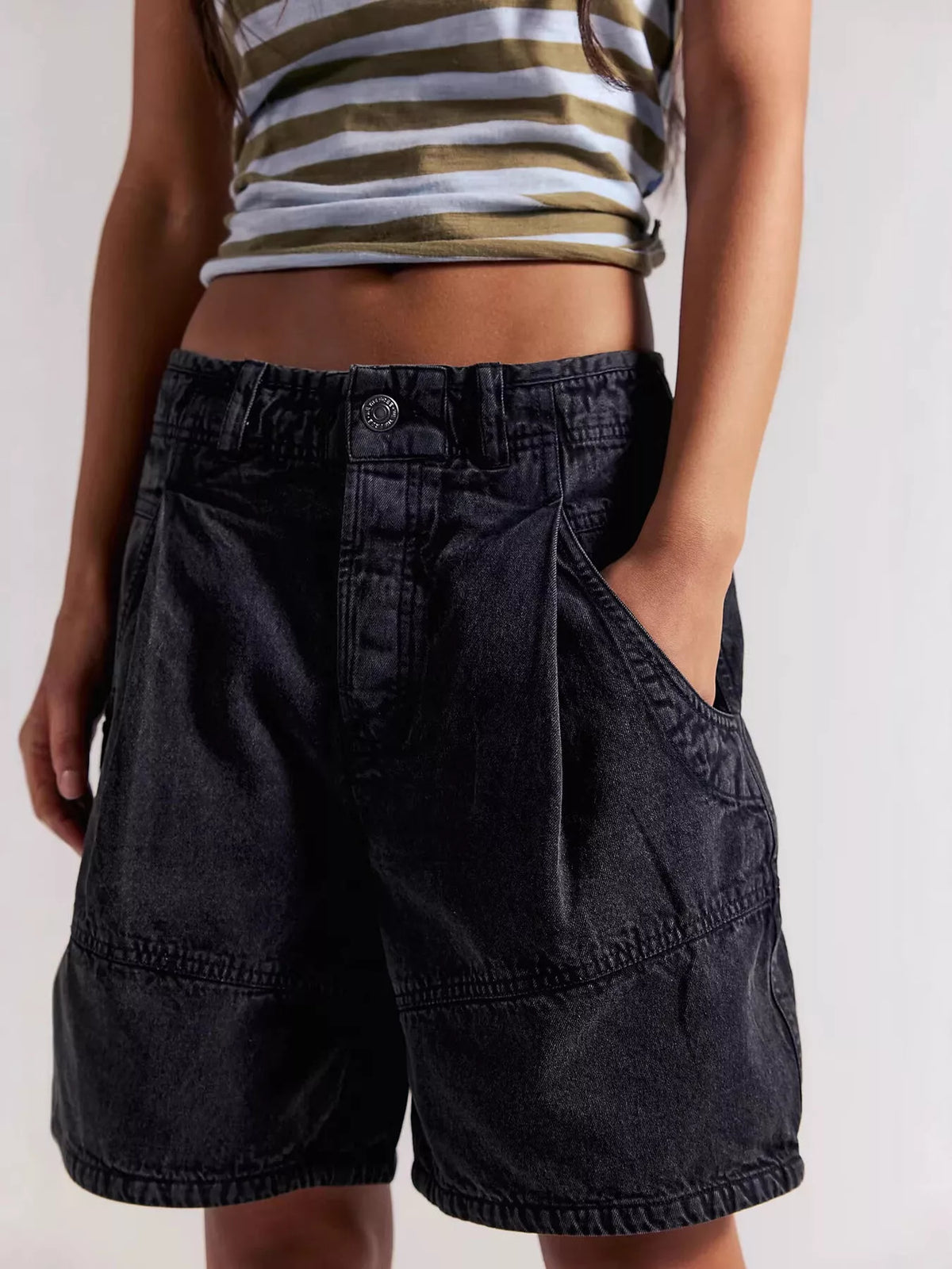 High-Waisted Denim Shorts