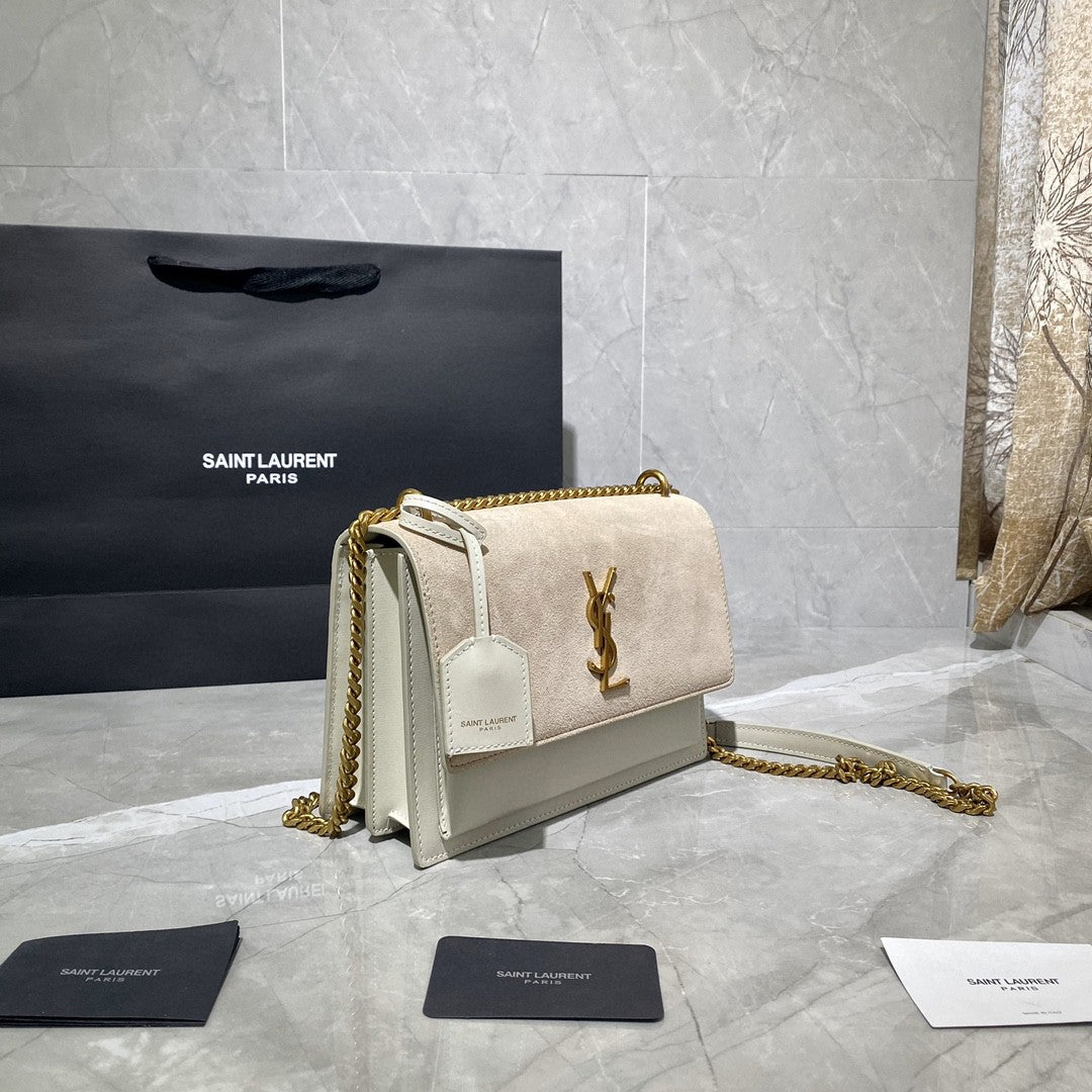 Saint Laurent Sunset Shoulder Bag ‘Sea Salt’