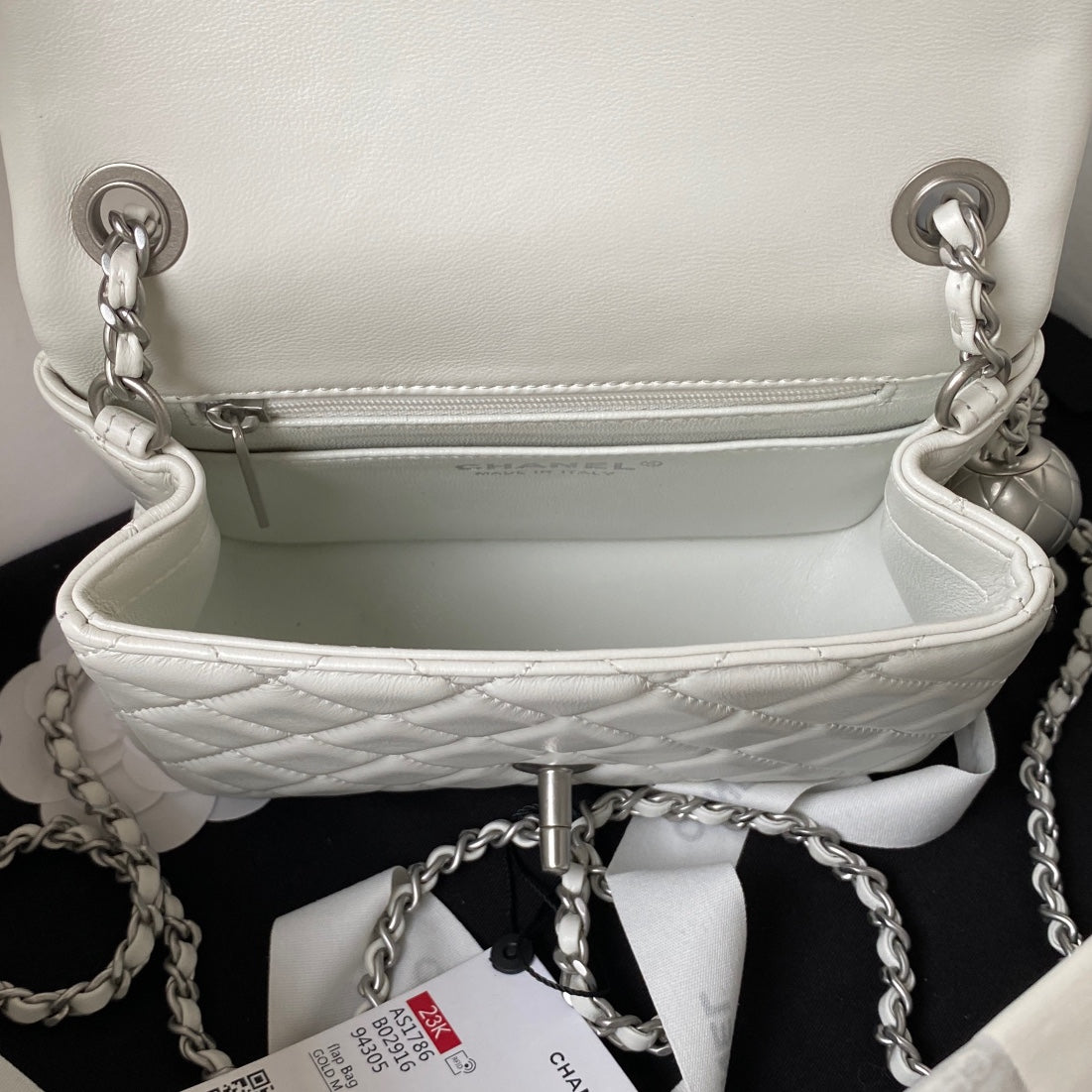 Chanel Mini Silver 22 White Calfskin