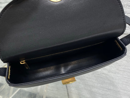 Dior Small Dior Médaillon Flap Bag in black