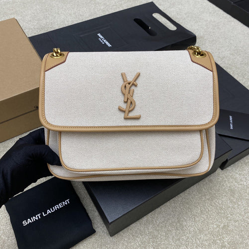 Yves Saint Laurent YSL Niki Bag Natural Canvas