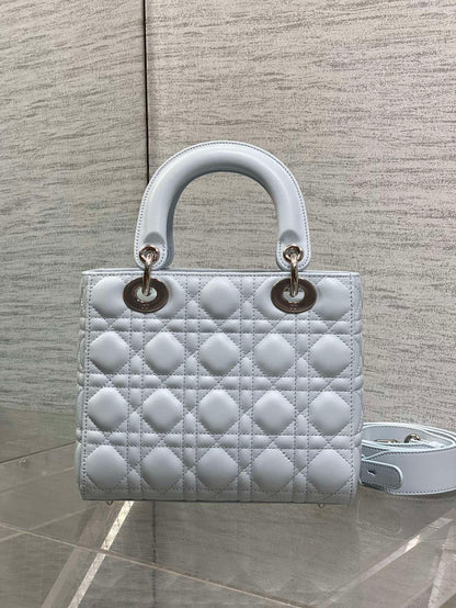 Dior Small Lady Dior Bag in Ice Blue Cannage