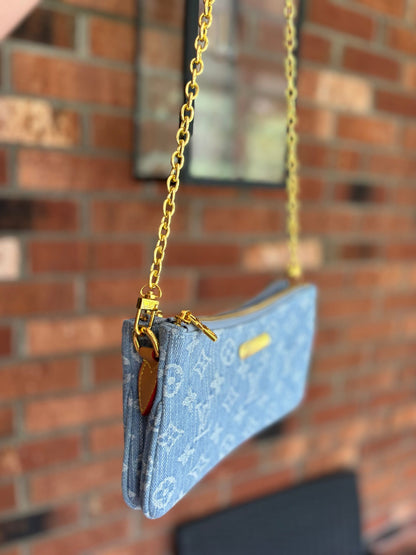 Louis Vuitton Liv Pochette in Blue Denim